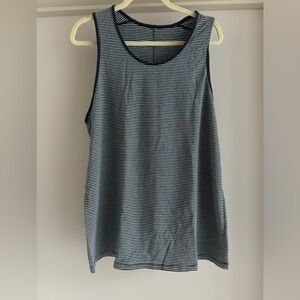 Men's Striped Sleeveless Shirt - Black and White